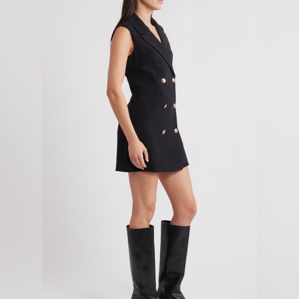 French Connection Black Whisper Sleeveless Blazer Dress XXS/2 size - Picture 3 of 7